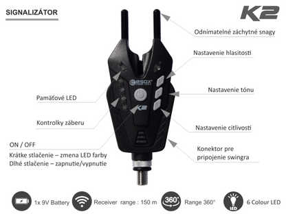 Signalizátor Esox K2+ Snag Gear + Swinger