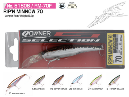Wobler Owner Rip’n Minnow 70 (F)