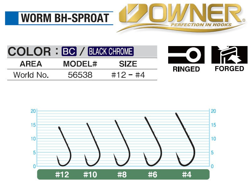 Háčik Owner 56538 Worm BH-Sproat